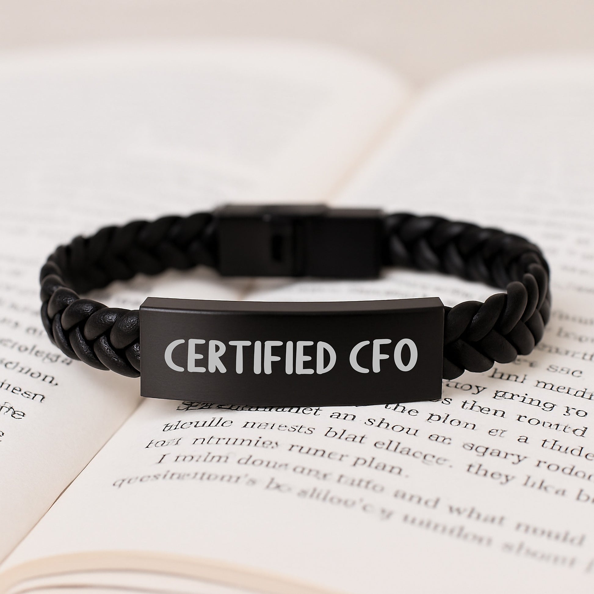 CFO Gifts, Funny Quote Certified Cfo, Interlaced Leather Bracelet for Men, Women, Friends, Coworkers - Gifts from Family, Unique Graduation Gifts for CFO, Men, Women, Friends, Coworkers - Image 3