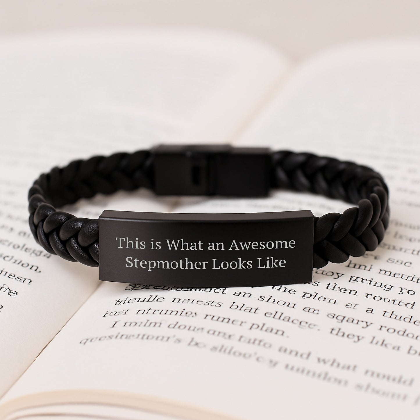 Funny Stepmother Gifts, Inspirational Quote Interlaced Leather Bracelet, Gifts from Family for Stepmother Graduation, This Is What An Awesome Stepmother Looks Like - Image 3