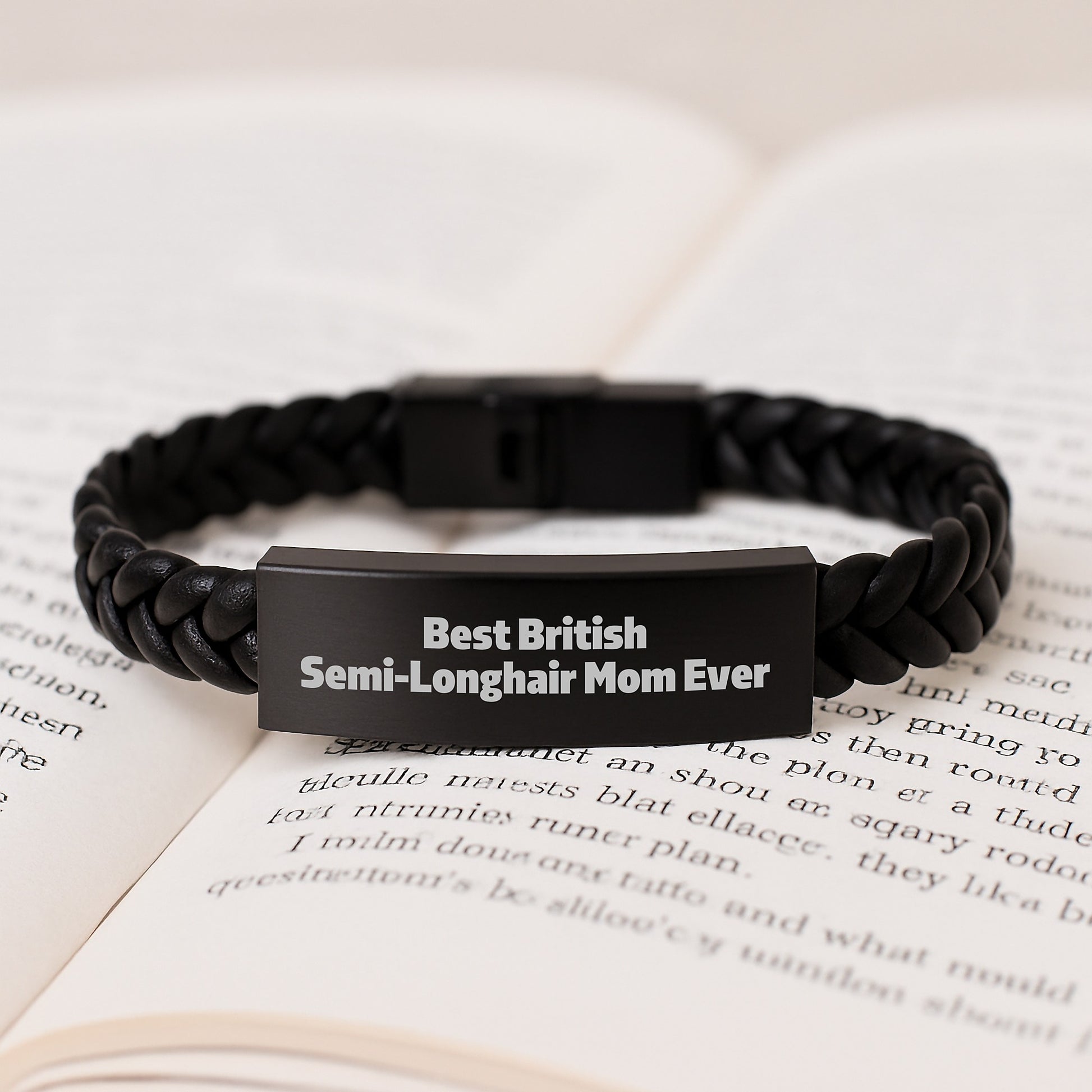 British Semi-Longhair Cat Lovers Gifts, Funny Quote Interlaced Leather Bracelet for Birthday, Gifts from Friends, Gifts for British Semi-Longhair Cat Mom, Unique Accessories - Image 3