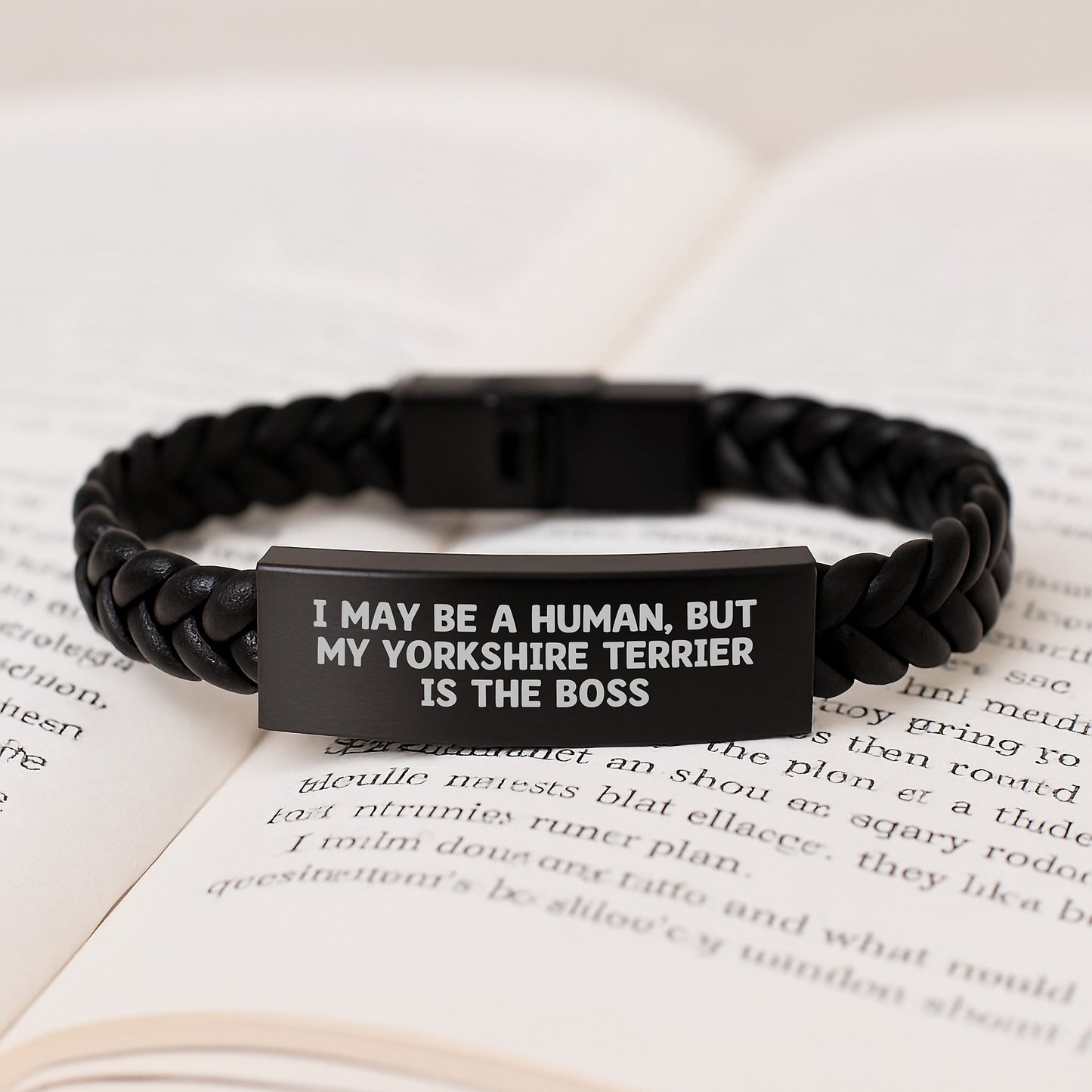 Yorkshire Terrier Dog Gifts, Funny Quote Inspired Interlaced Leather Bracelet, Birthday Unique Gifts from Men to Women, Funny Yorkshire Terrier Dog Gifts for Him Her Friend Family - Image 3