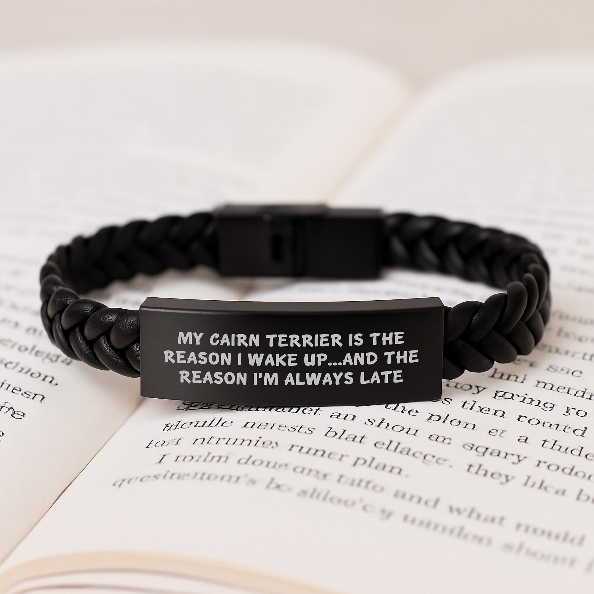 Cairn Terrier Dog Lovers Funny Gift Interlaced Leather Bracelet from Friends for Birthday - Image 3