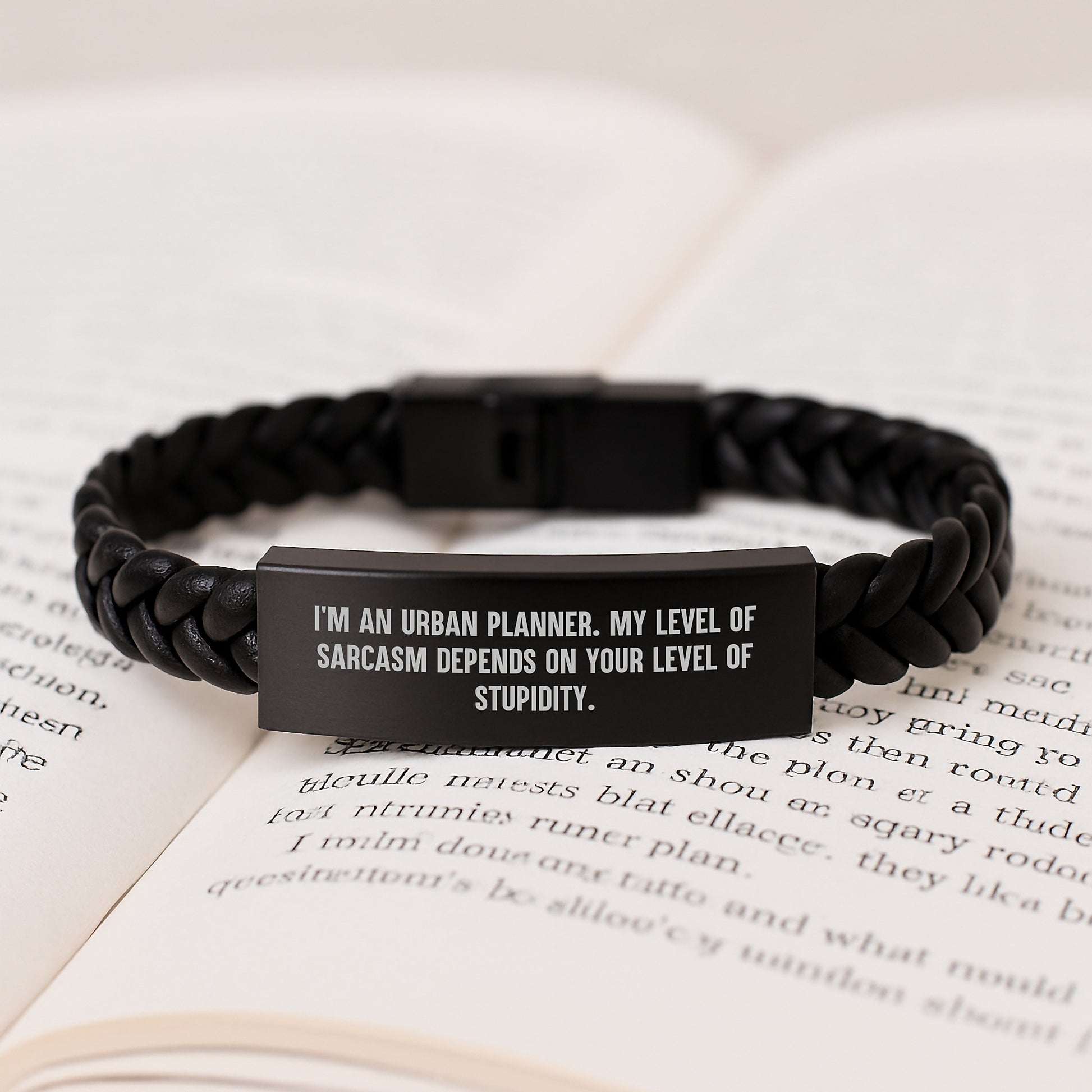 Urban Planner Gifts, Funny Quote Interlaced Leather Bracelet, Birthday Unique Gifts from Friends, Gifts for Urban Planners - Image 3