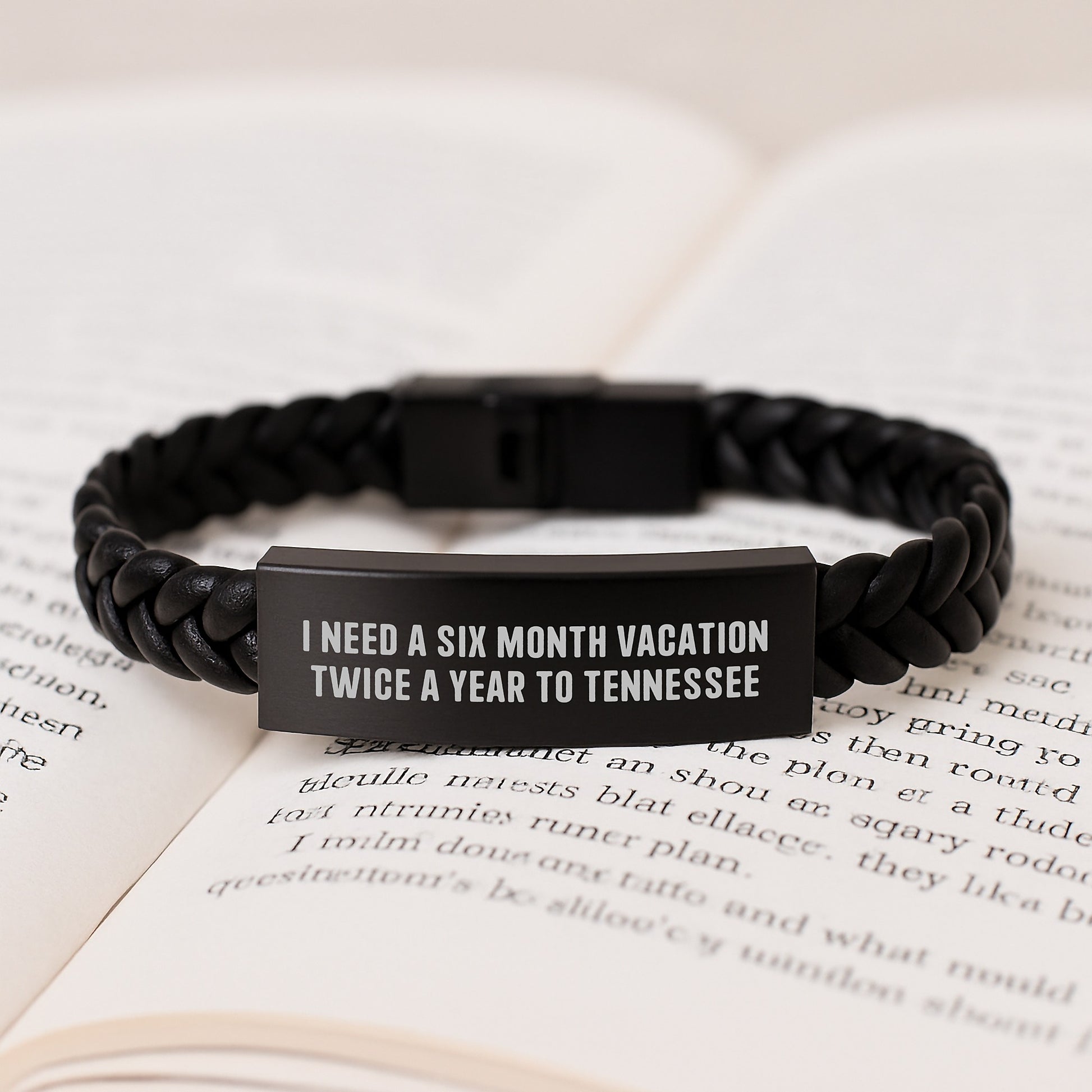 Tennessee Gifts from Friends and Family, Interlaced Leather Bracelet for Christmas Unique Gifts, Fun Quote about Tennessee Vacation - Image 3