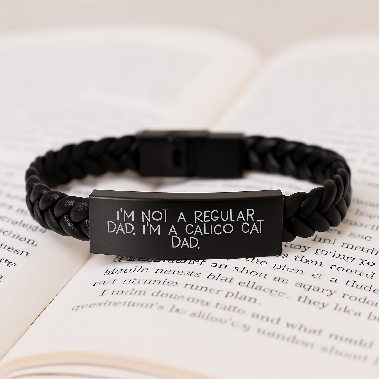Calico Cat Dad Gifts Unique Interlaced Leather Bracelet for Men from Friends - I'm Not A Regular Dad. I'm A Calico Cat Dad. - Graduation Unique Gifts - Image 3