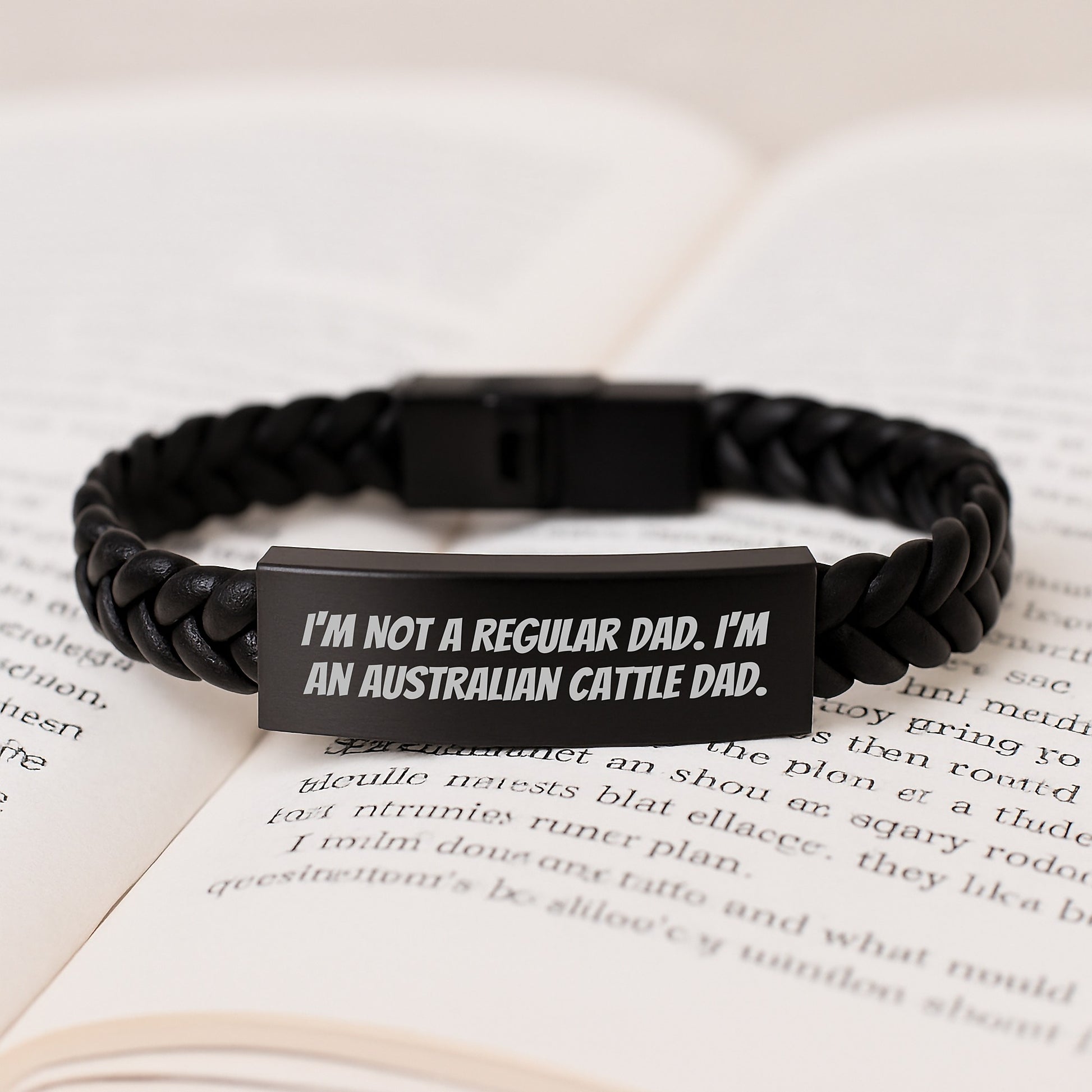 Australian Cattle Dog Dad Gifts, Funny Quote Interlaced Leather Bracelet for Men, Gifts from Dad to Son or Friend, Graduation Unique Gifts for Him - Image 3