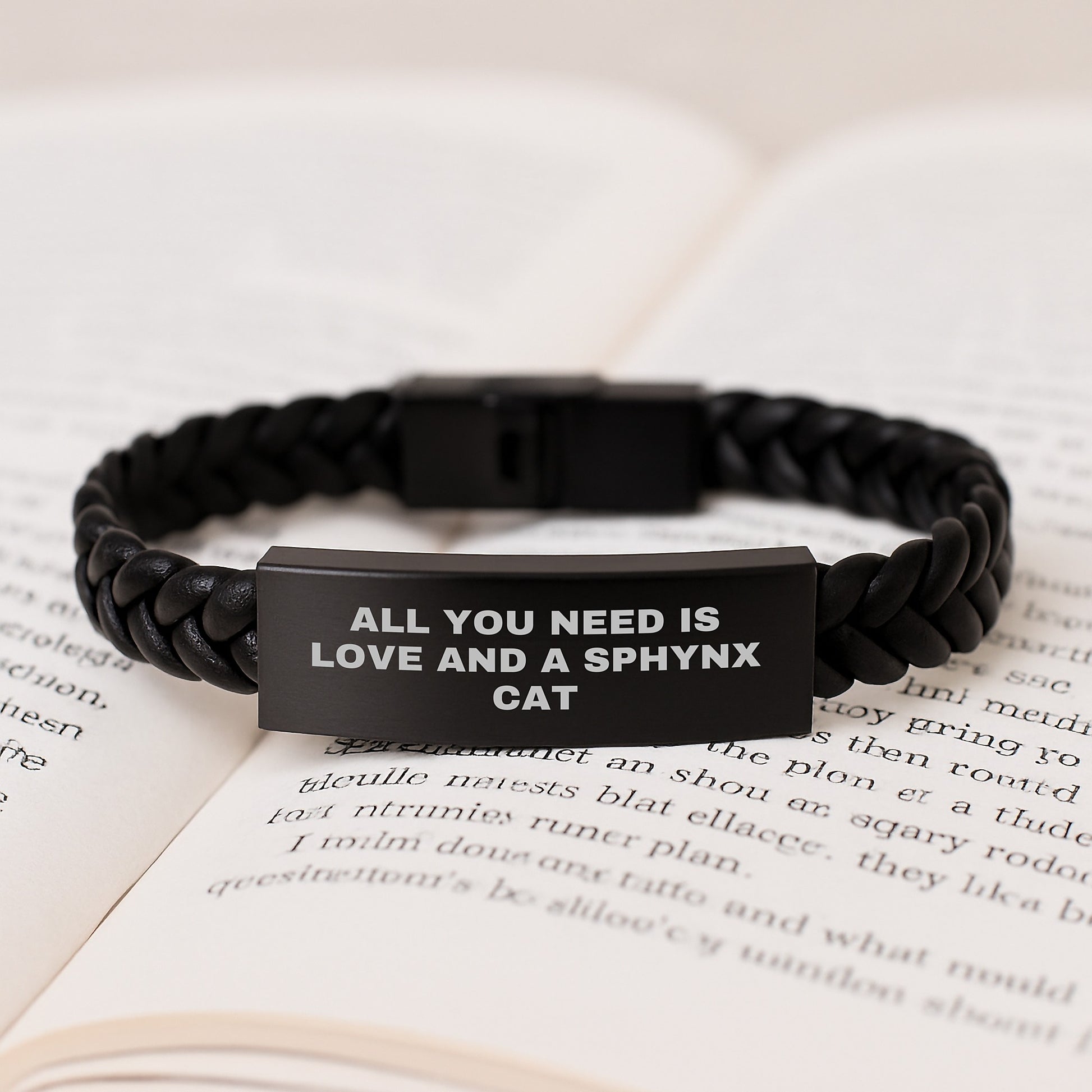 Sphynx Cat Lovers Gifts from Friends, Inspirational Quote Interlaced Leather Wristband for Women, Birthday Unique Gifts, Sphynx Cat Enthusiasts - Image 3