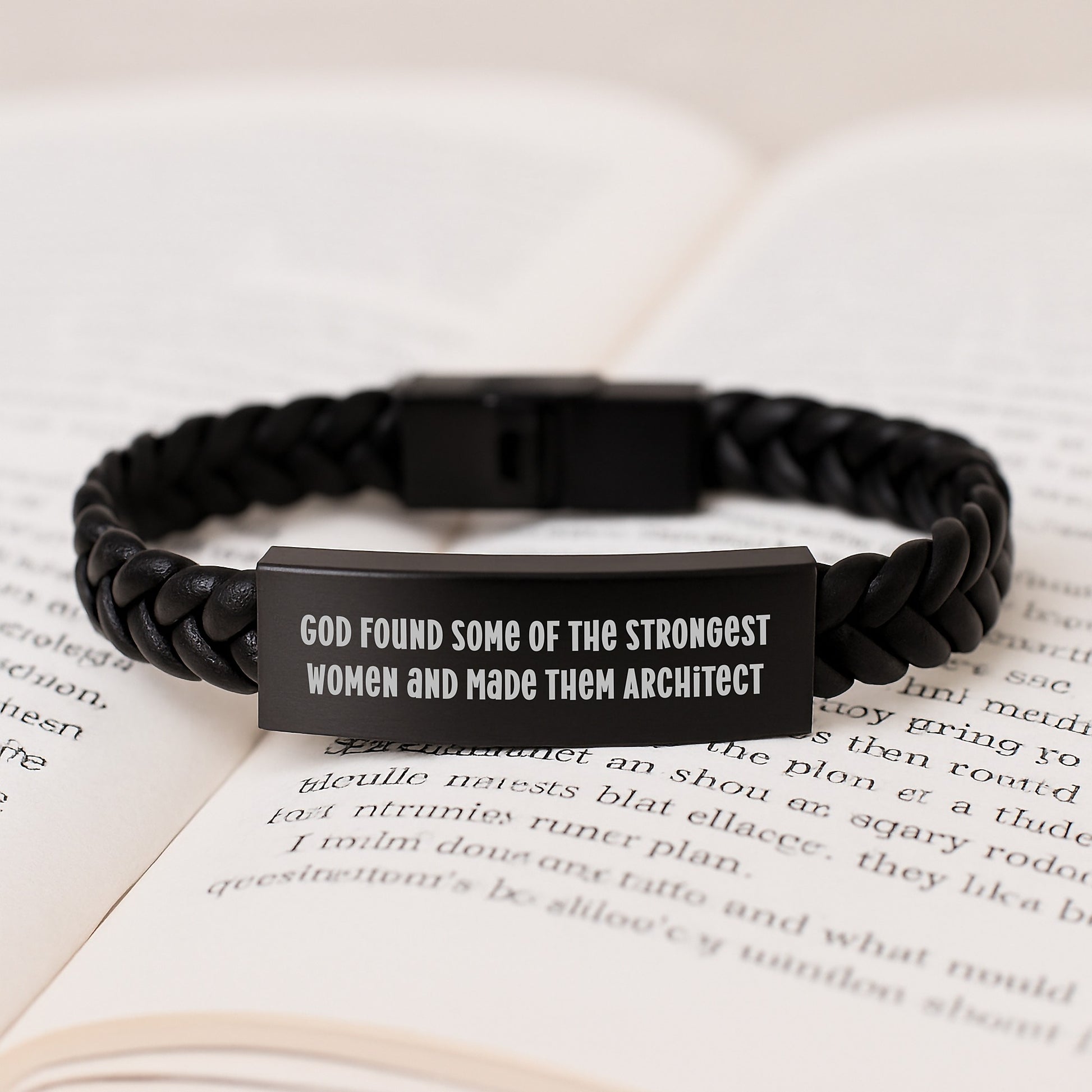 Architect Inspirational Gifts for Him from God Found Some Of The Strongest Women, Interlaced Leather Birthday Unique Gifts - Image 3