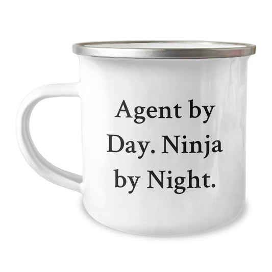 Agent by Day, Ninja by Night, Funny Camping Mugs for Agent Lovers, Gifts from Family to Agent on Birthday, Unique Agent Gifts - Image 1