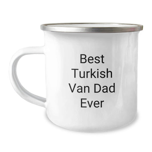 Best Turkish Van Dad Ever Funny Camping Mug Gifts for Turkish Van Cat Lovers from Friends - Image 1