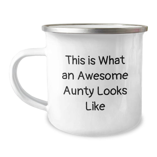 Awesome Aunty Gifts from Family, Friends, or Coworkers - This Is What An Awesome Aunty Looks Like Funny Camping Mug for Aunty Graduation - Image 1