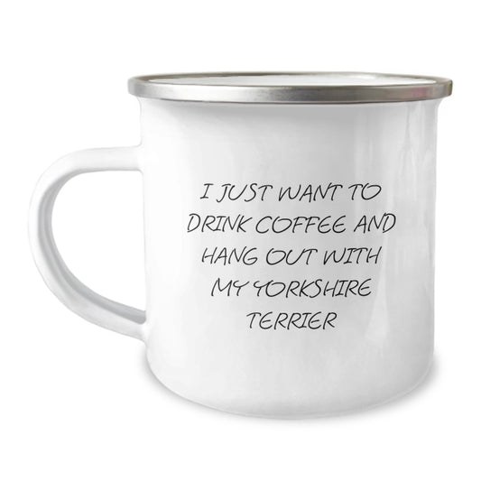 Yorkshire Terrier Dog Lover's Funny Camping Mug, Gifts for Yorkshire Terrier Dog Owners, Gifts from Men to Women, Family, Friends, and Coworkers, Birthday Unique Gifts - Image 1