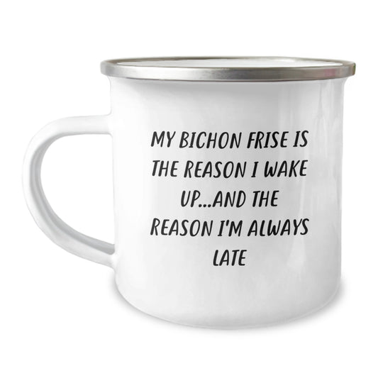Bichon Frise Dog Lovers Funny Gifts for Friends from, Camping Mug Birthday Unique Presents for Her Him Men Women Family - Image 1