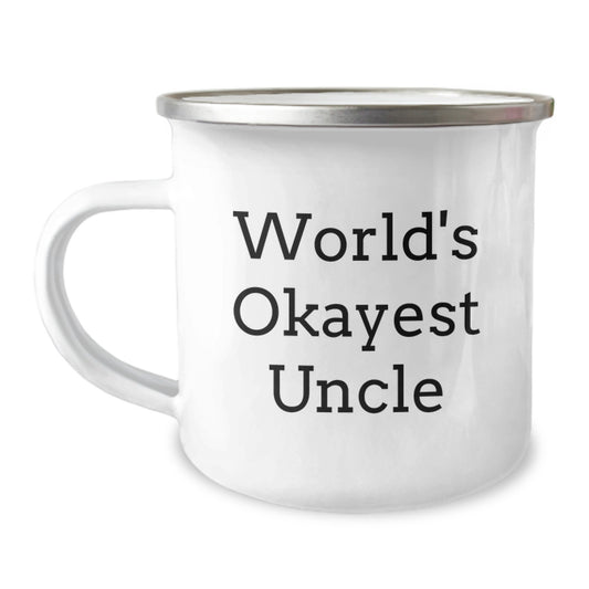 World's Okayest Uncle Funny Camping Mug Gifts from Family to Uncle for Christmas - Image 1
