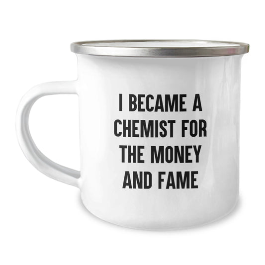 Chemist Camping Mug - Funny Quote Gifts from Men to Chemist Friends this Christmas, Unique Chemist Mug for Women, Funny Quote Camping Mug for Chemist Family - Image 1