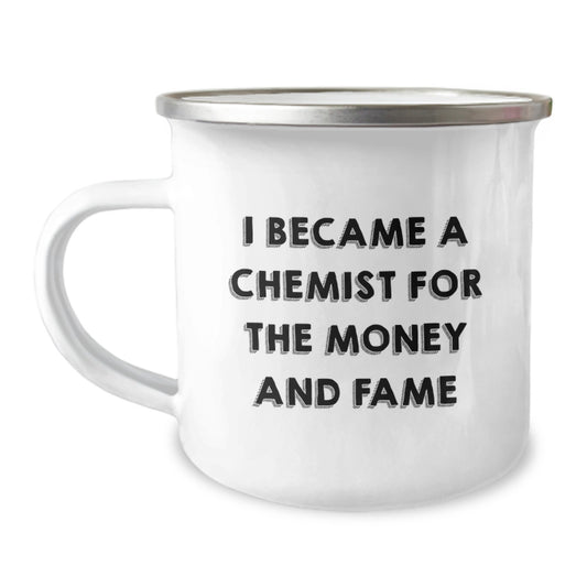 Chemist Camping Mug, Funny Quote Gifts for Chemist Friends, Christmas Unique Presents from Family - Image 1