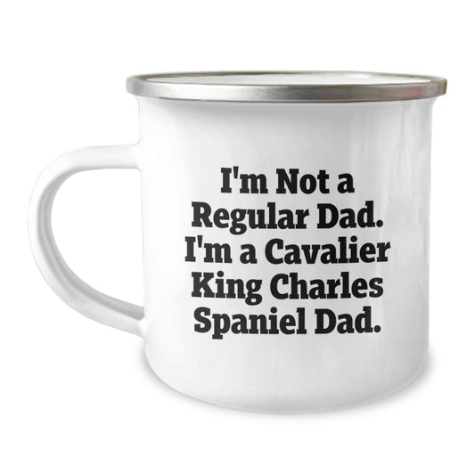 Cavalier King Charles Spaniel Dad Funny Camping Mug Gifts for Men from Friends, Unique Graduation Unique Gifts - Image 1
