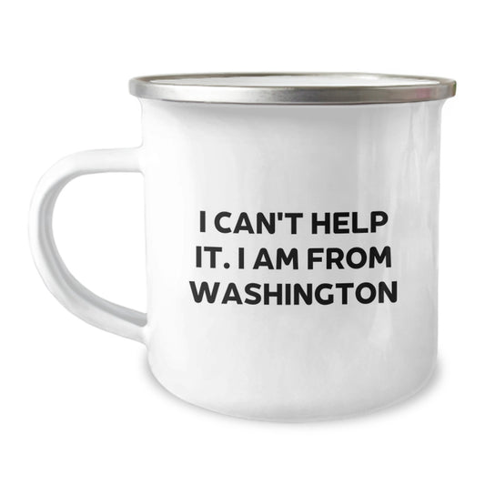 Washington State Proud Gifts from Friends, Camping Mug for Him, Her, or Family - 'I Can't Help It. I Am From Washington' - Unique Birthday Presents - Image 1