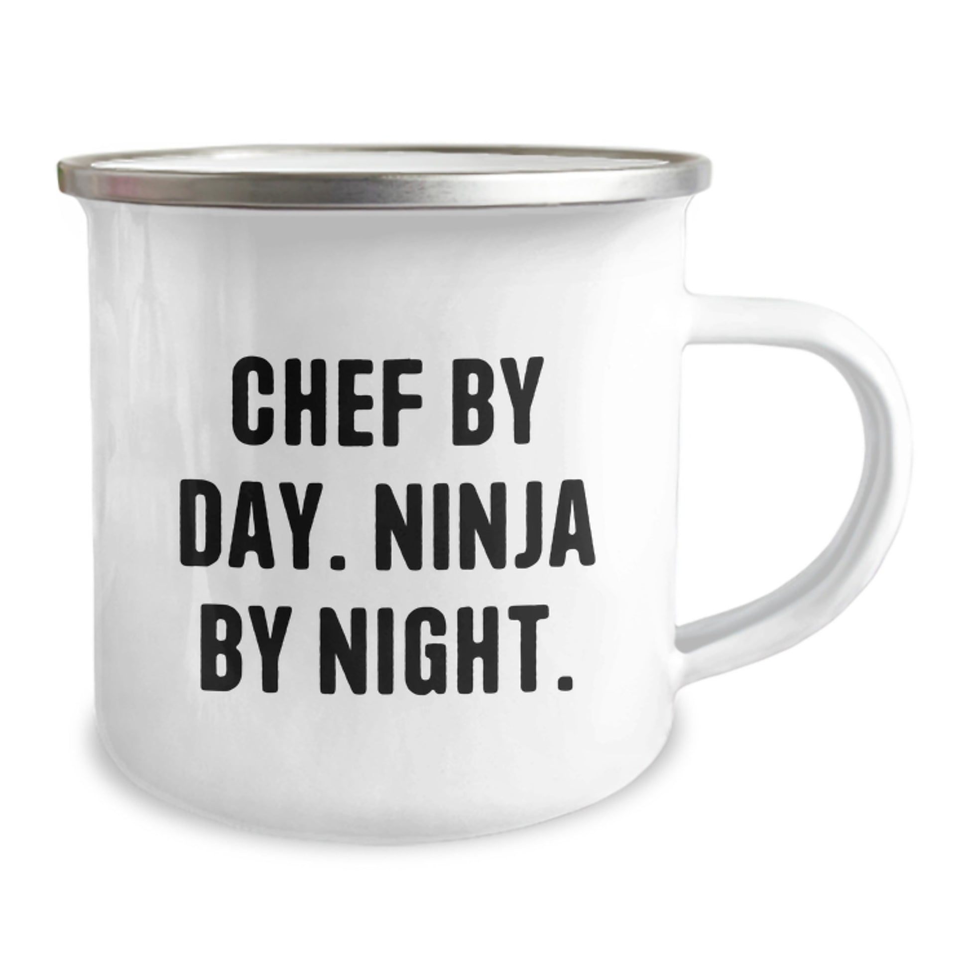 Chef By Day, Ninja By Night - Funny Birthday Unique Gift for Chef, 12 oz Stainless Steel Camping Mug - Image 2