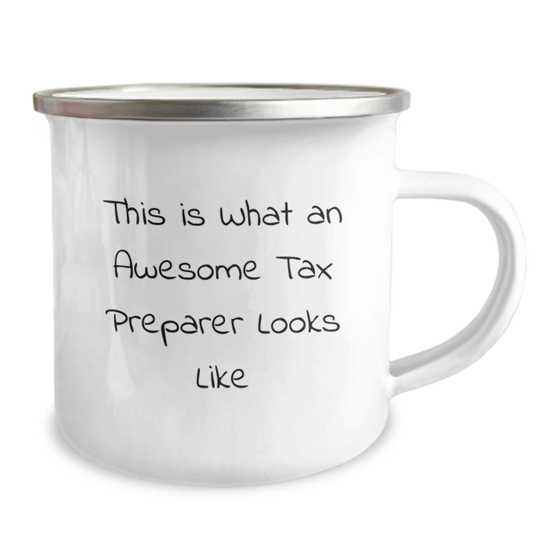 Tax Preparer Gifts from Friends - Funny Quote Camping Mug for Birthday, This Is What An Awesome Tax Preparer Looks Like, 12 oz Stainless Steel with Enamel Finish - Image 2