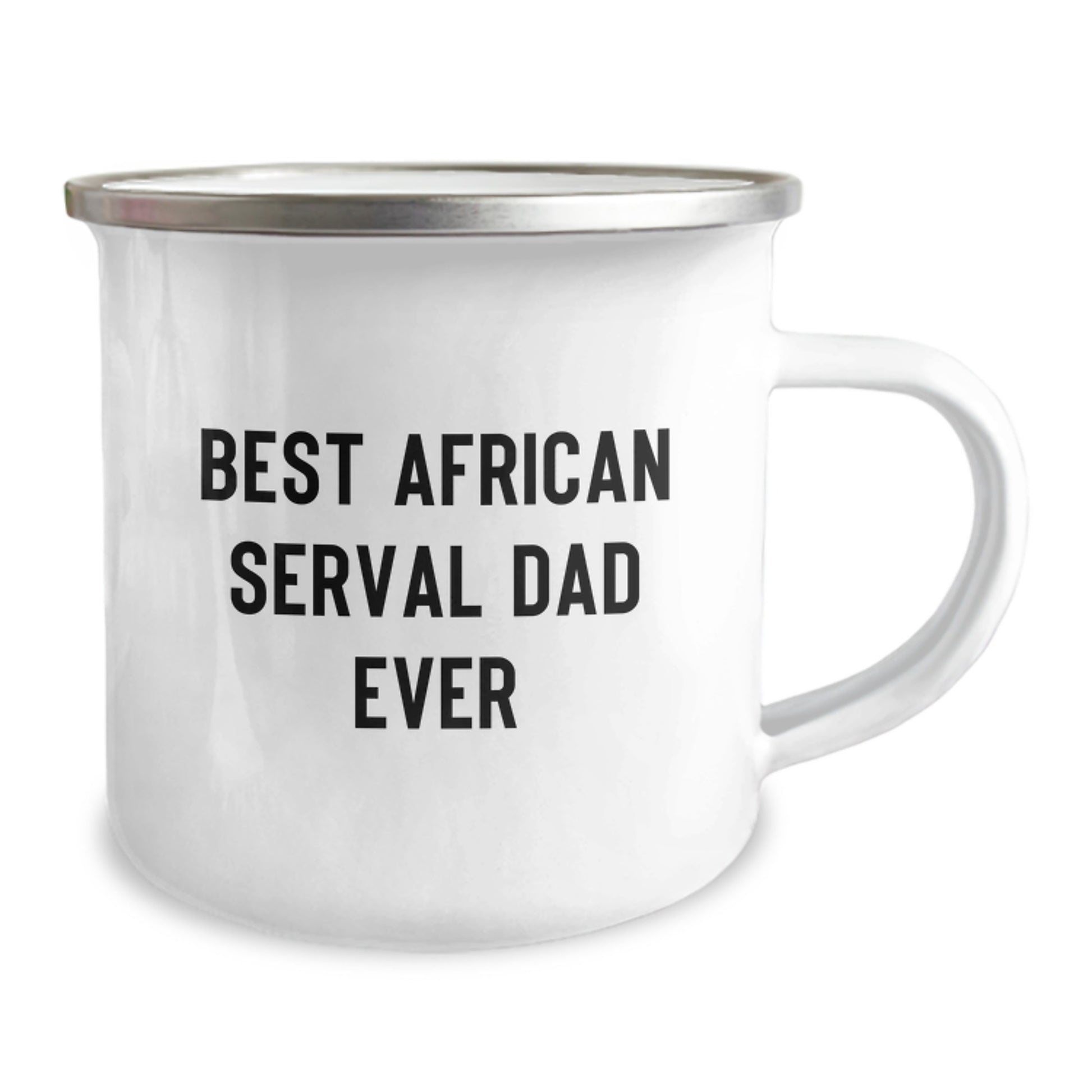 African Serval Cat Lover Gifts from Mom to Grad, Funny Quote Camping Mug, 12 oz Stainless Steel with Enamel Finish - Image 2
