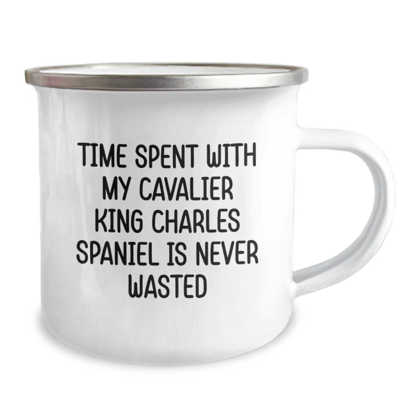 Cavalier King Charles Spaniel Dog Lovers Gifts from Friends and Family, Funny Birthday Mug for Men and Women, Time Spent with My Dog Is Never Wasted, 12 oz Camping Mug - Image 2