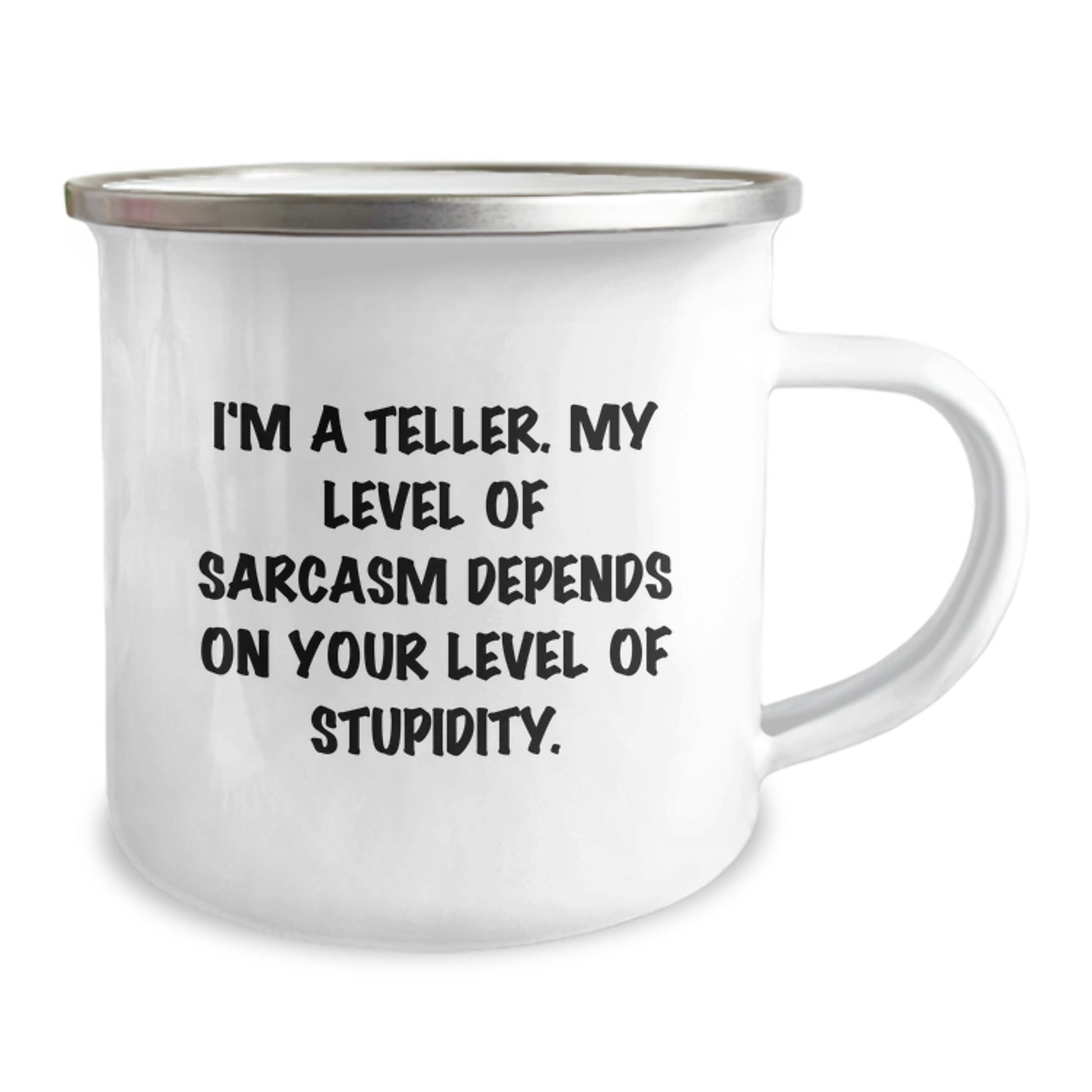 Teller Humor Camping Mug, Funny Sarcasm Gifts from Friends to Teller, 12 oz Stainless Steel with Enamel Finish, Birthday Unique Gifts for Teller - Image 2