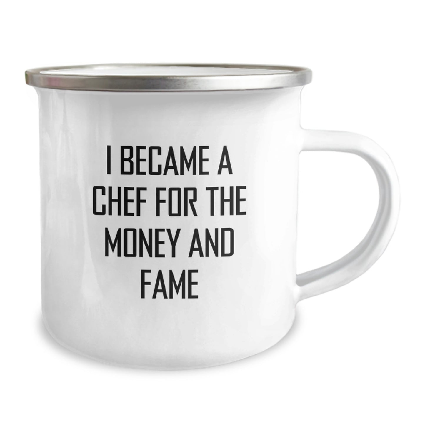 Chef Gifts for Men - Funny Camping Mug, 'I Became A Chef For The Money And Fame' Quote, Stainless Steel with Enamel Finish, Perfect for Christmas Unique Gifts from Family - Image 2