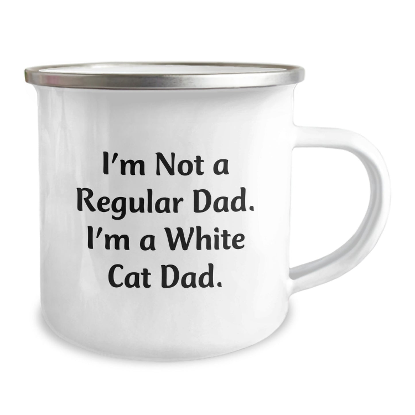 White Cat Dad Gifts, Camping Mug for Graduation, Funny Quote 'I'm Not A Regular Dad. I'm A White Cat Dad.' from Family to Friends - Image 2