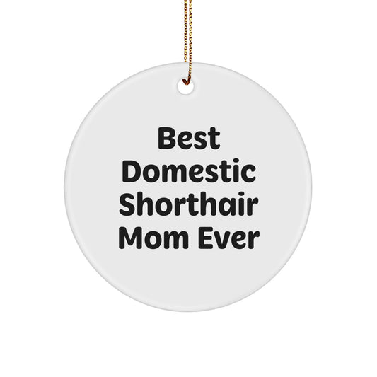 Best Domestic Shorthair Cat Mom Ever Circle Ornament Gifts from Friends to Family - Image 1