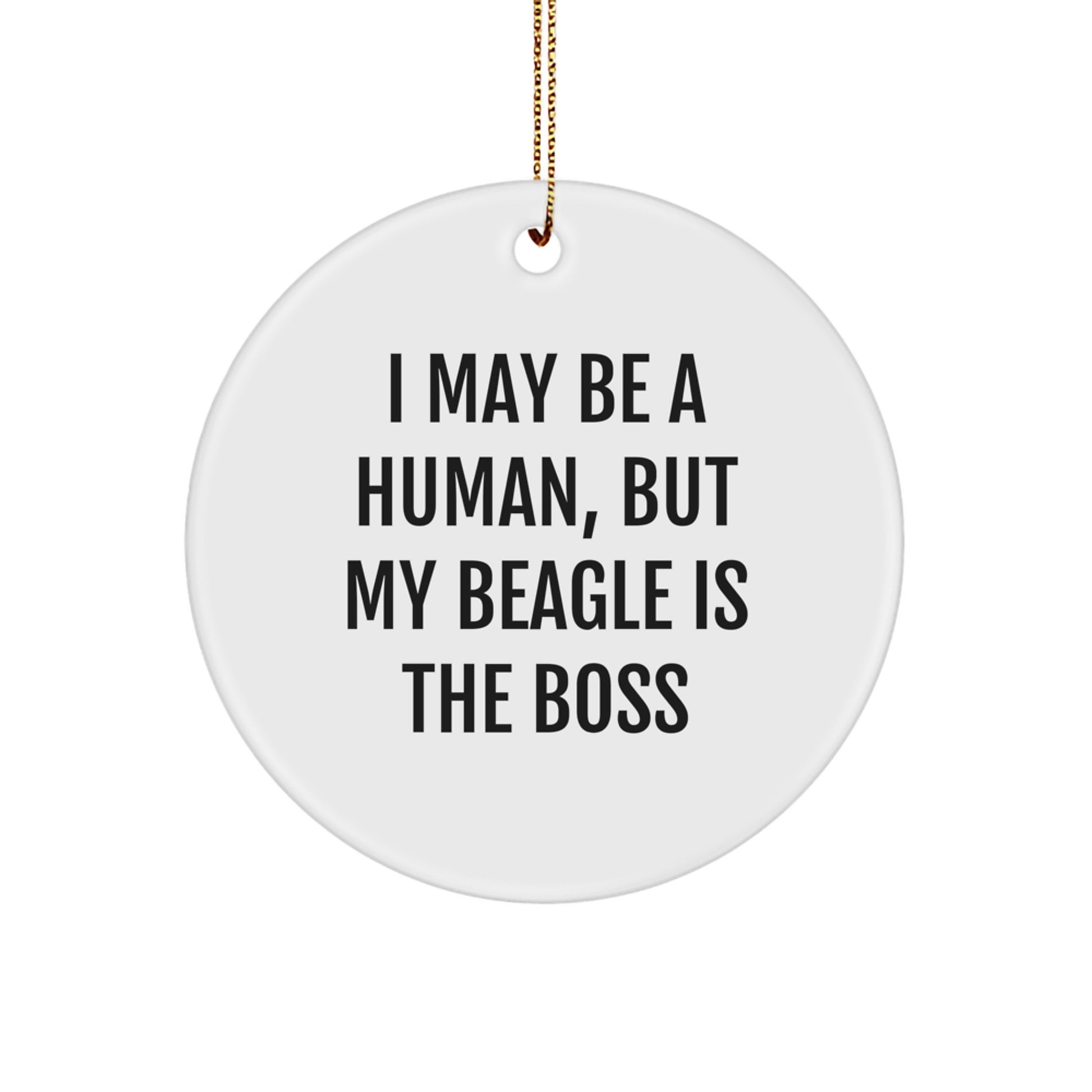 Beagle Dog Lover Gifts from Men to Family - Funny Christmas Circle Ornament - Image 1