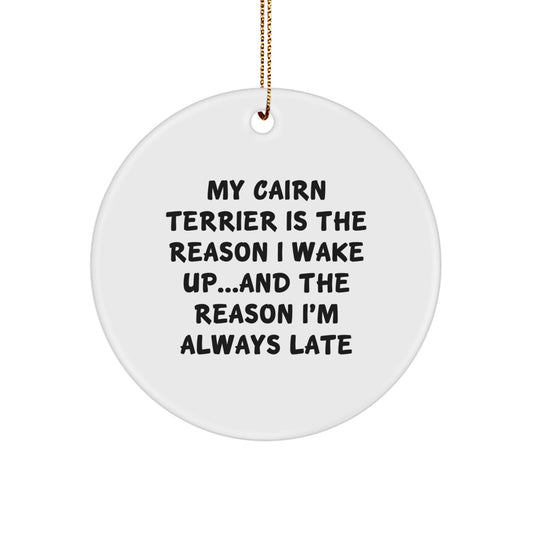 Cairn Terrier Dog Lovers, Funny Gifts for Friends, Unique Christmas Circle Ornament, Gifts from Family, for Cairn Terrier Dog - Image 1