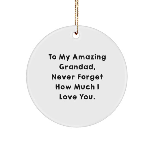 To My Amazing Grandad Gifts, Circle Ornament with Heartwarming Quote for Christmas, Gifts from Family, Gifts for Grandad - Image 1