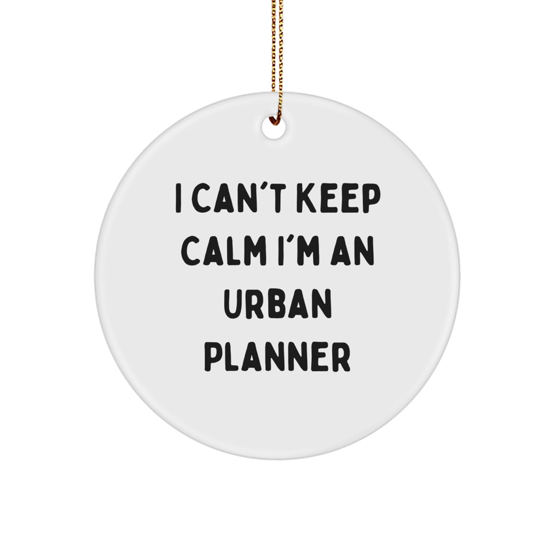 Urban Planner Gifts from Friends - Funny 'I Can't Keep Calm I'm An Urban Planner' Circle Ornament for Christmas Unique Gifts - Image 1