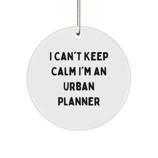Urban Planner Gifts from Friends - Funny 'I Can't Keep Calm I'm An Urban Planner' Circle Ornament for Christmas Unique Gifts - Image 1