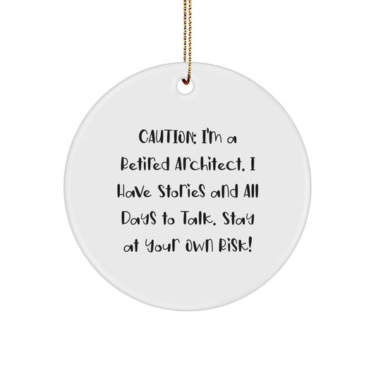 Architect Gifts: Funny Quote Circle Ornament, Durable MDF, High-Gloss Finish, Gifts from Men to Friends, Perfect for Christmas Decorations - Image 1