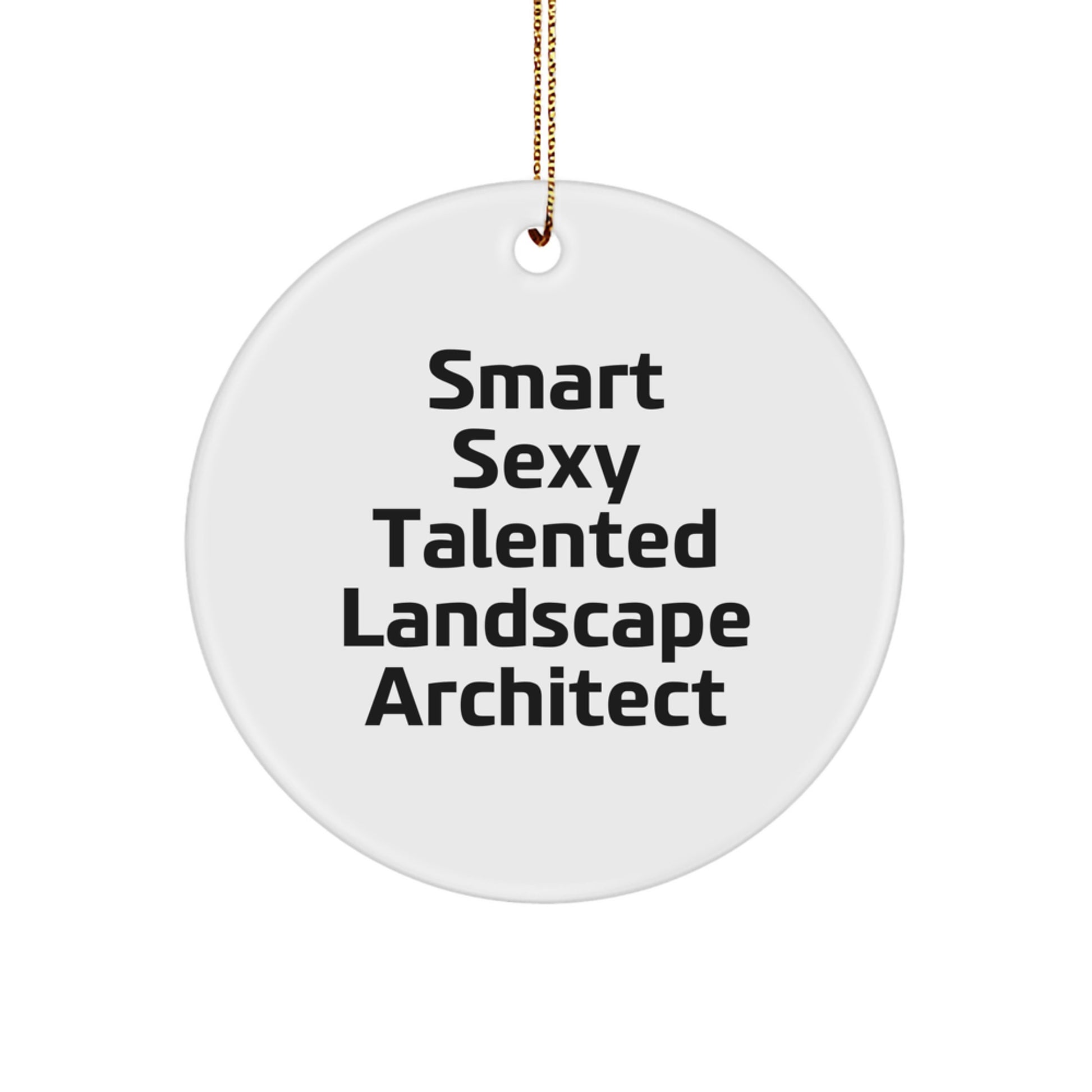 Smart Sexy Talented Landscape Architect Gifts from Friends to Landscape Architect, Circle Ornament for Christmas, 'The Right Mindset' - Image 1