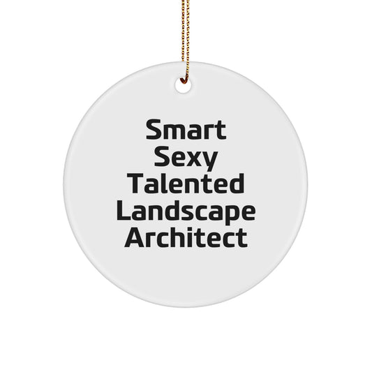 Smart Sexy Talented Landscape Architect Gifts from Friends to Landscape Architect, Circle Ornament for Christmas, 'The Right Mindset' - Image 1
