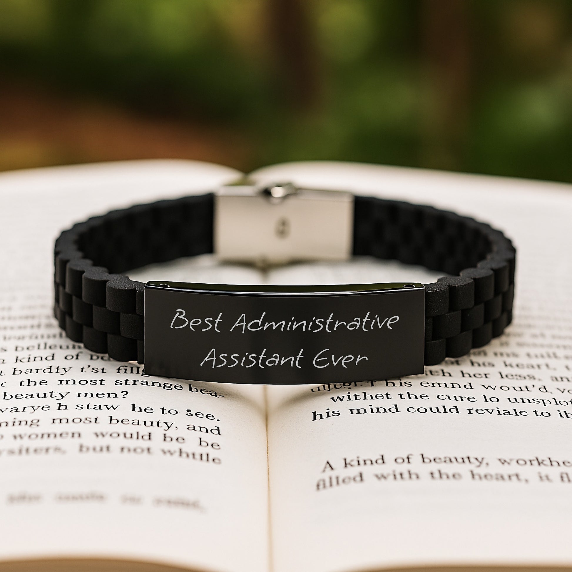 Administrative Assistant Gifts from Friends - Best Ever Glide lock Clasp Birthday Present for Her or Him, Funny Quote 'She's the Best' - Image 2