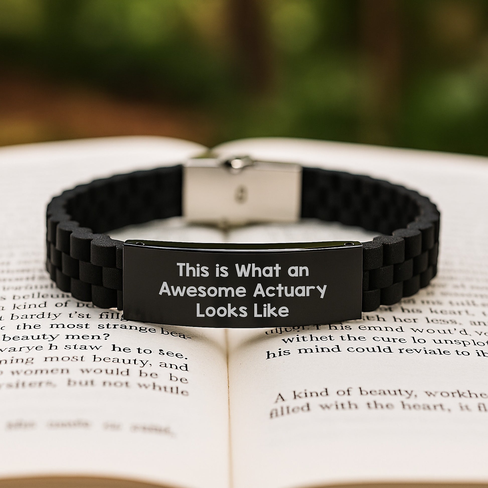 Actuary Gifts, Awesome Quote, Black Glide lock Clasp Birthday Jewelry, Gifts from Friends, for Actuary - Image 2
