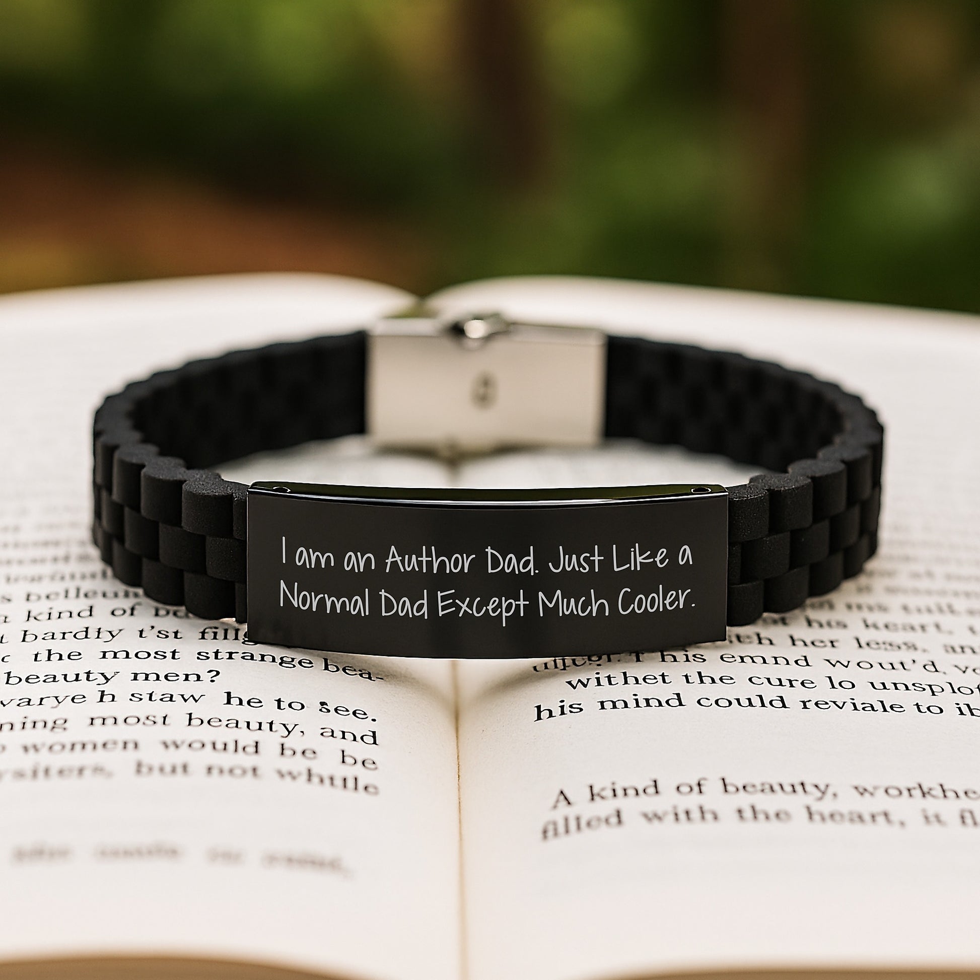 Author Gifts for Men - Funny Glide lock Clasp Bracelet, Gifts from Dad to Author, Christmas Unique Gifts - Image 2