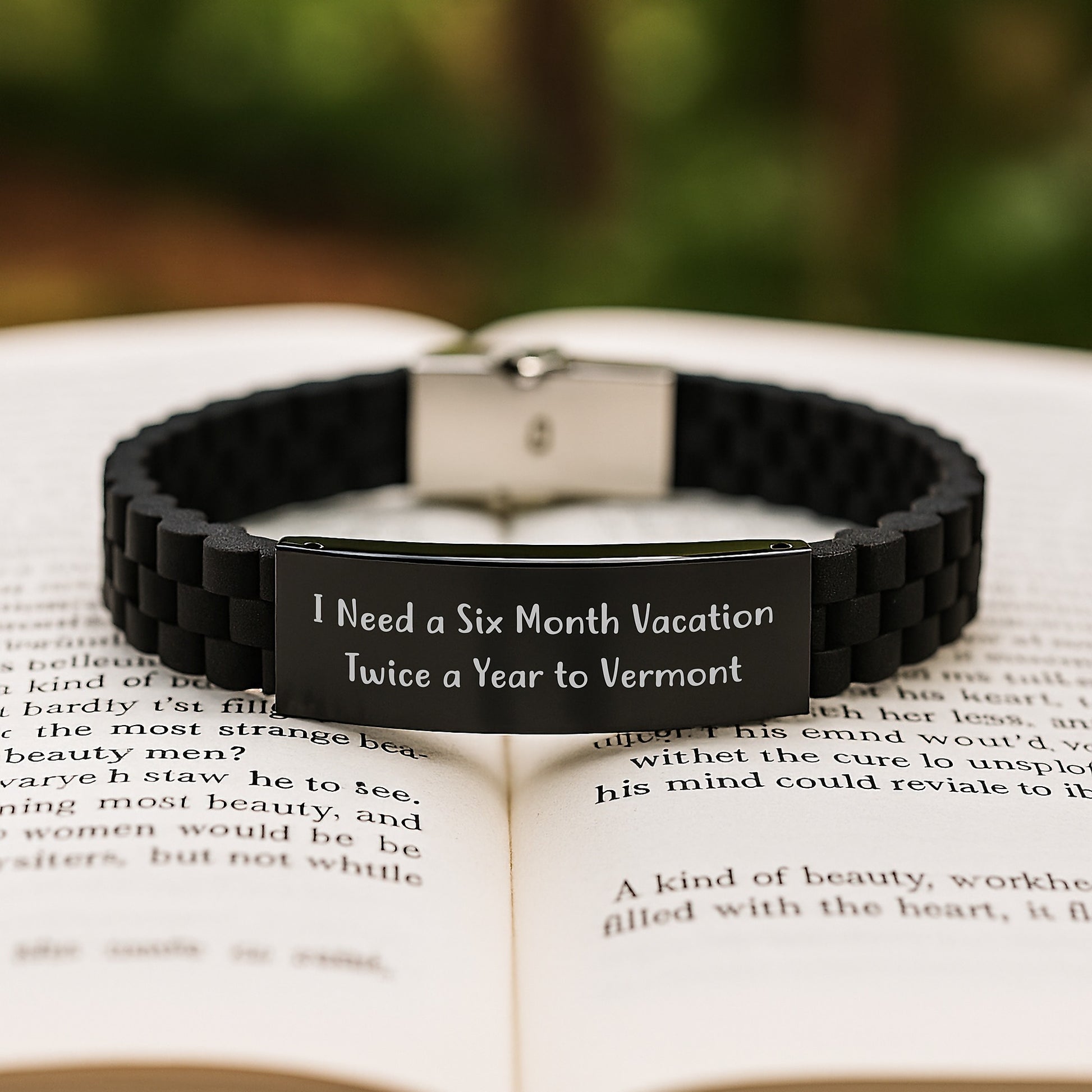 Vermont Inspired Funny Glide lock Clasp Bracelet Gifts from Friends to Friends for Christmas - I Need A Six Month Vacation Twice A Year To Vermont - Image 2