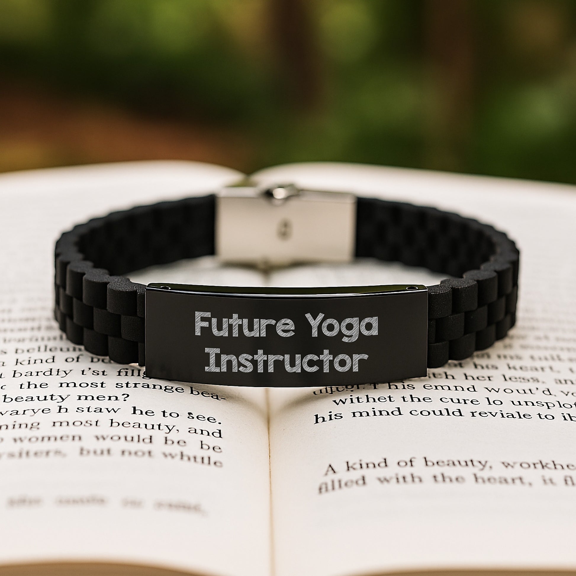 Yoga Instructor Gifts from Friends for Future Yoga Instructor Graduation Inspirational Quote Glide lock Clasp Bracelet - Image 2