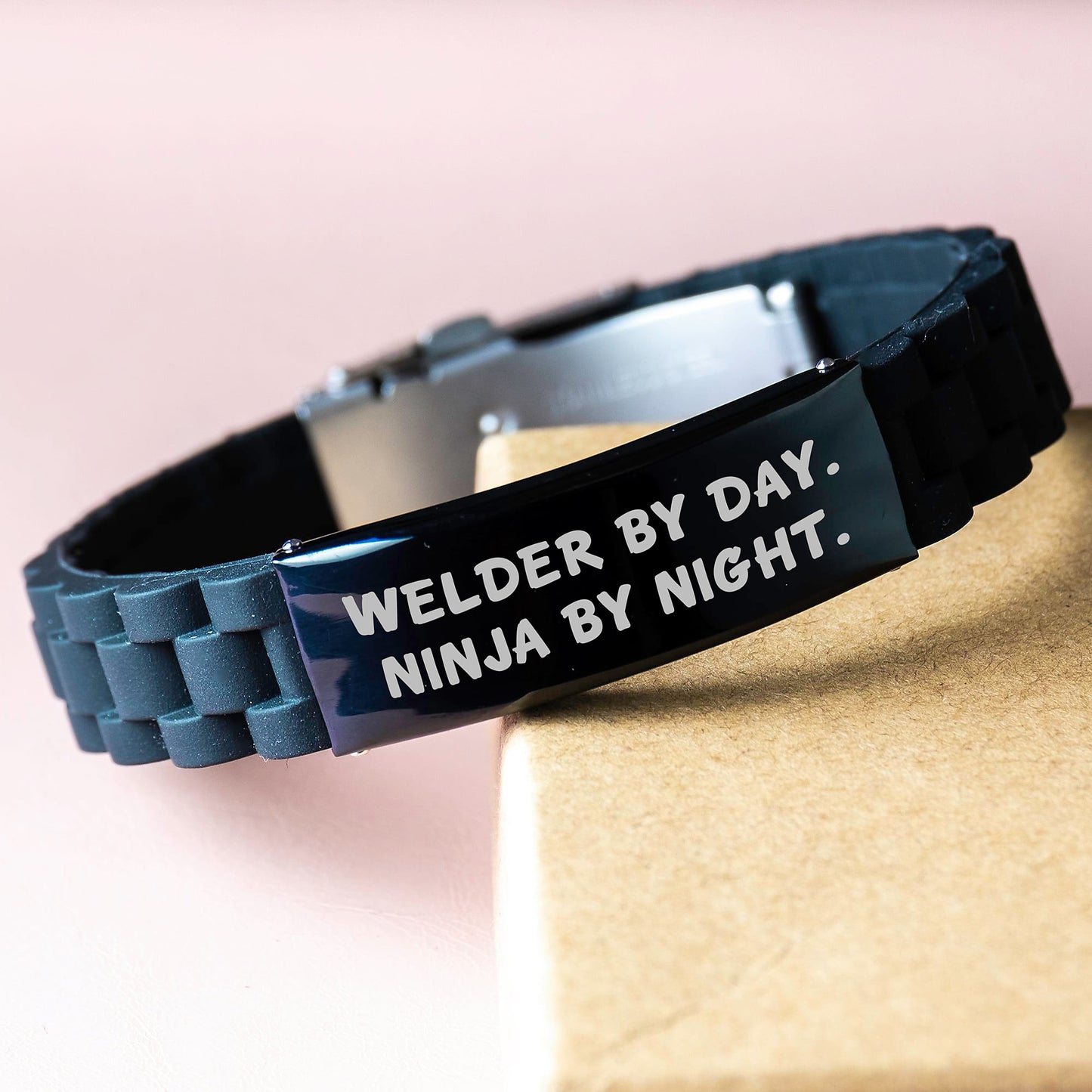 Welder Gifts - Birthday Unique Gifts from Friends to Welder By Day. Ninja By Night. - Glide lock Clasp Bracelet - Image 3