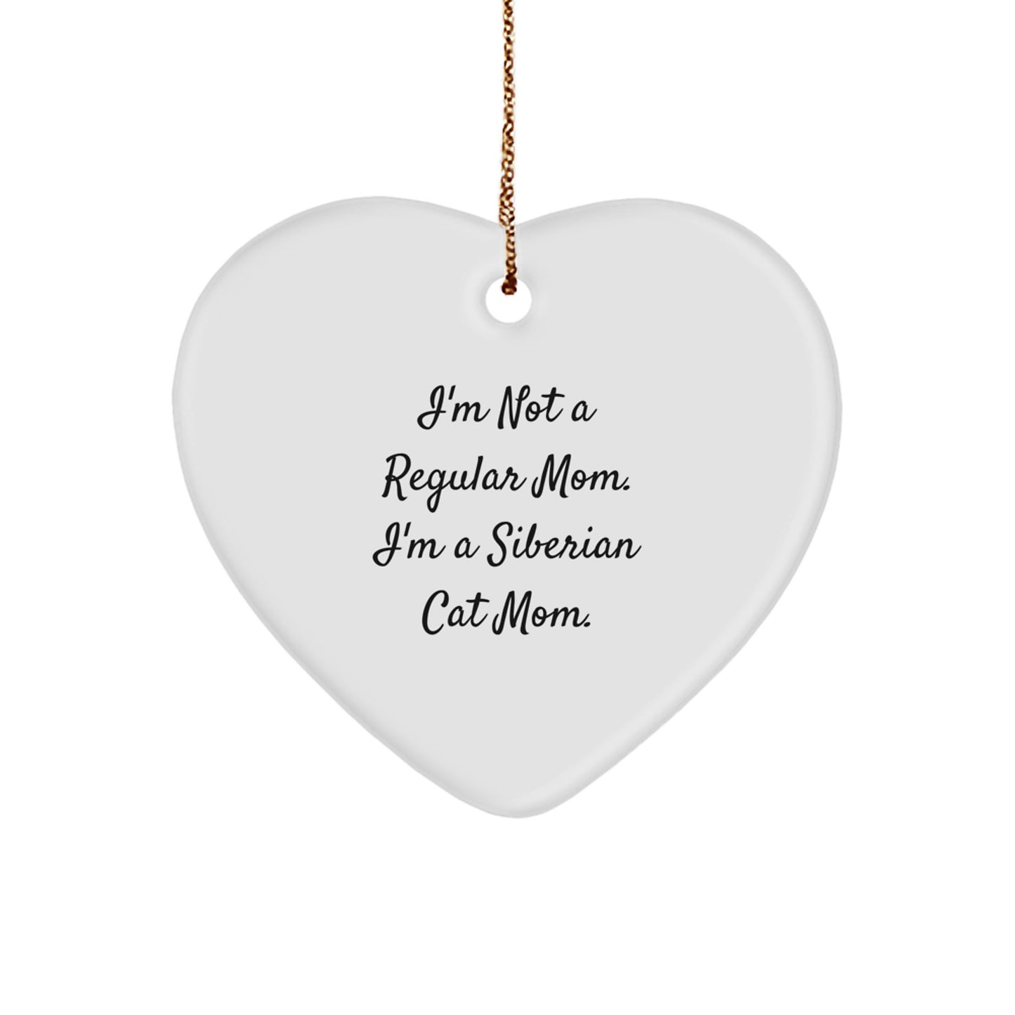 Siberian Cat Mom's Funny Gift for Friends, Siberian Cat Enthusiasts, or Family - Heart Ornament Gifts from Men, Women, or Coworkers for Christmas - Image 1