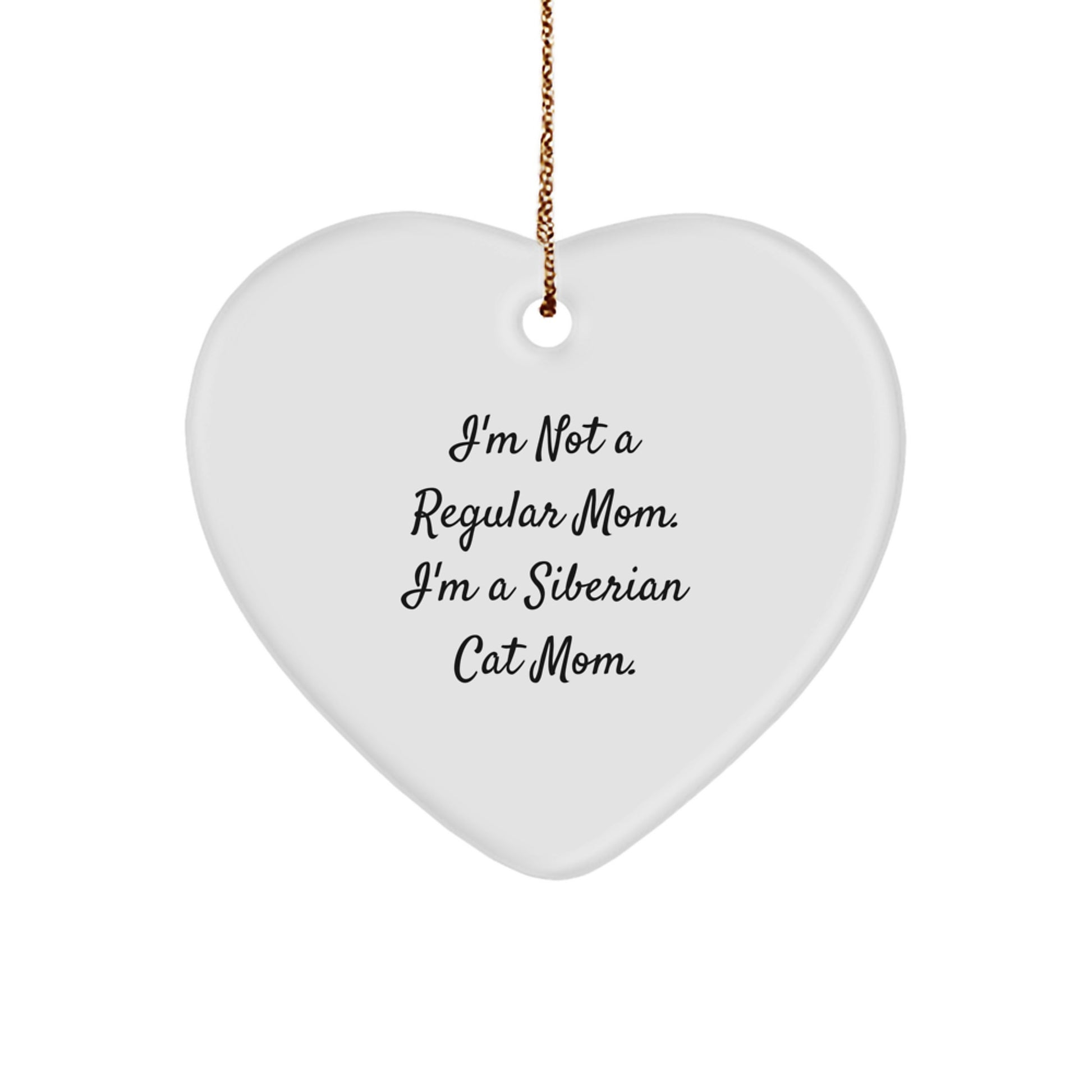 Siberian Cat Mom's Funny Gift for Friends, Siberian Cat Enthusiasts, or Family - Heart Ornament Gifts from Men, Women, or Coworkers for Christmas - Image 1