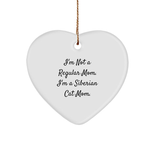 Siberian Cat Mom's Funny Gift for Friends, Siberian Cat Enthusiasts, or Family - Heart Ornament Gifts from Men, Women, or Coworkers for Christmas - Image 1