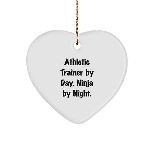 Athletic Trainer Gifts from Friends and Family - Ninja Trainer Heart Ornament, Funny Quote, White Heart, Christmas Unique Gifts - Image 1