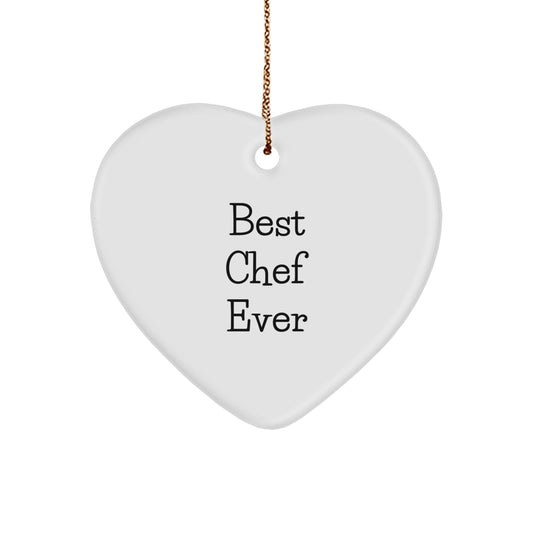 Chef Gifts from Best Chefs Ever, Heart Ornament for Christmas, Funny Quote, Gifts for Chefs, Unique Gifts - Image 1
