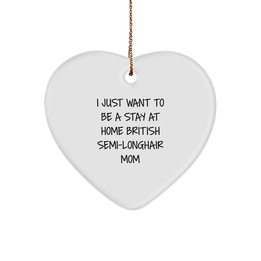 British Semi-Longhair Cat Mom's Heartfelt Christmas Unique Gift from Family - I Just Want To Be A Stay At Home Mom - Image 1