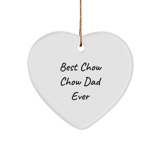 Chow Chow Dog Gifts, Funny Heart Ornament for Dad, 'Best Chow Chow Dad Ever', Christmas Unique Gifts from Men to Chow Chow Dog Owners - Image 1